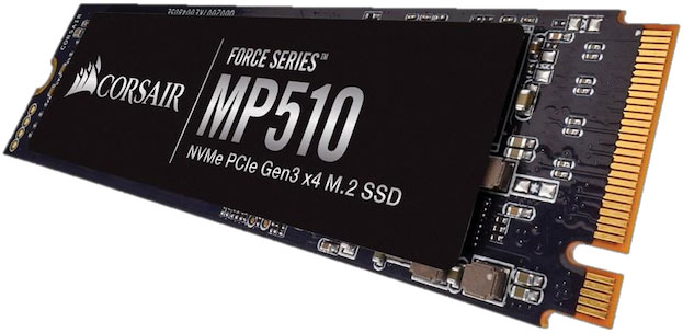 Corsair Force MP510 960GB NVMe PCIe SSD M.2 - 3D TCL NAND 3480/3000 MB/s 570/610K IOPS (2280)