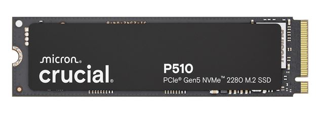 (image for) Crucial P510 2TB Gen5 2280 NVMe M.2 SSD 10,000 / 8,700 MB/s R/W 1200TBW 1.4M IOPS 1.5M hrs MTTF Full-Drive Encryption