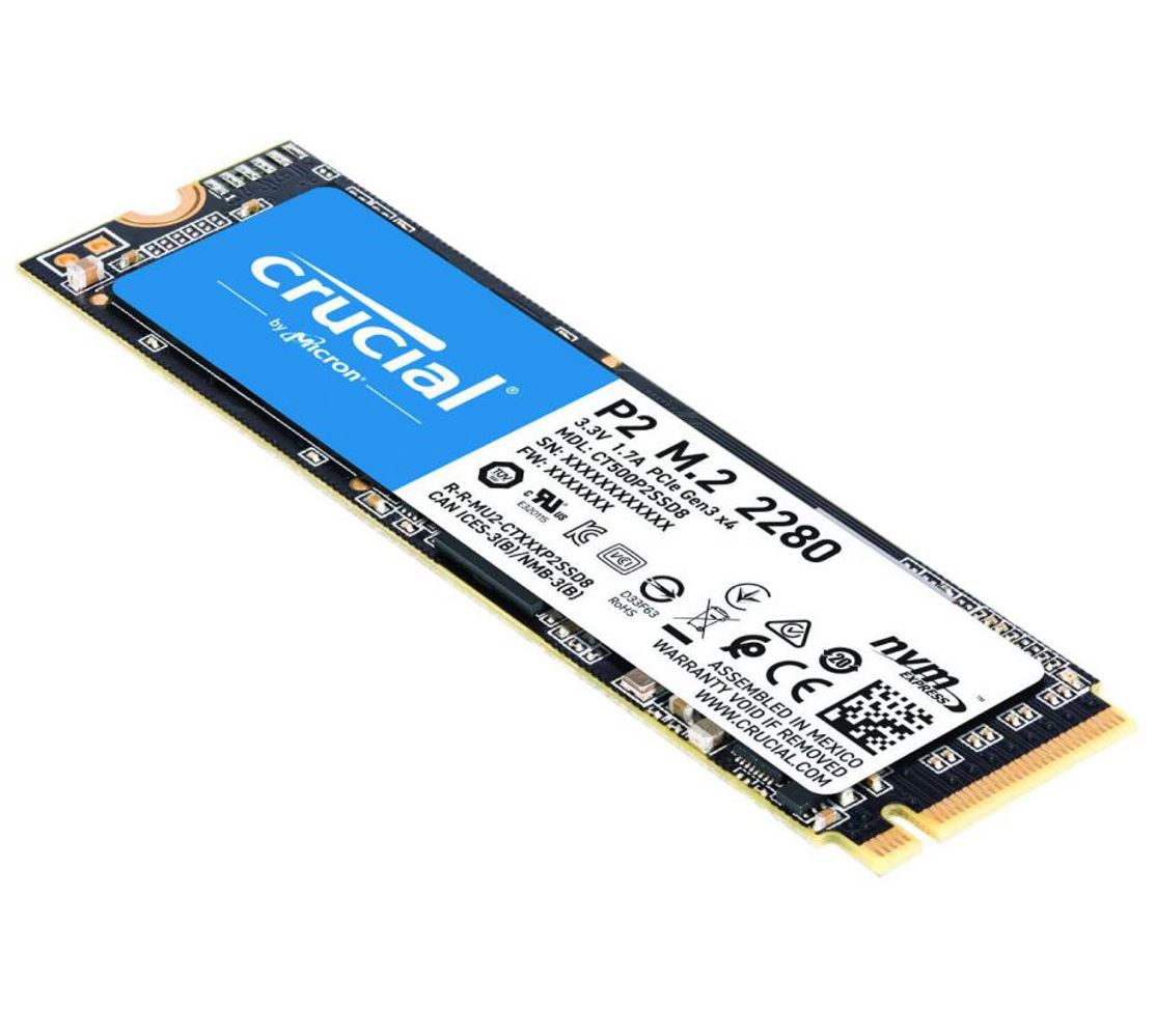 Crucial P2 1TB M.2 NVMe SSD 3D NAND 2400R/1800W MB/s Crucial P2 1TB M.2 NVMe SSD 3D NAND 2400R/1800W MB/s