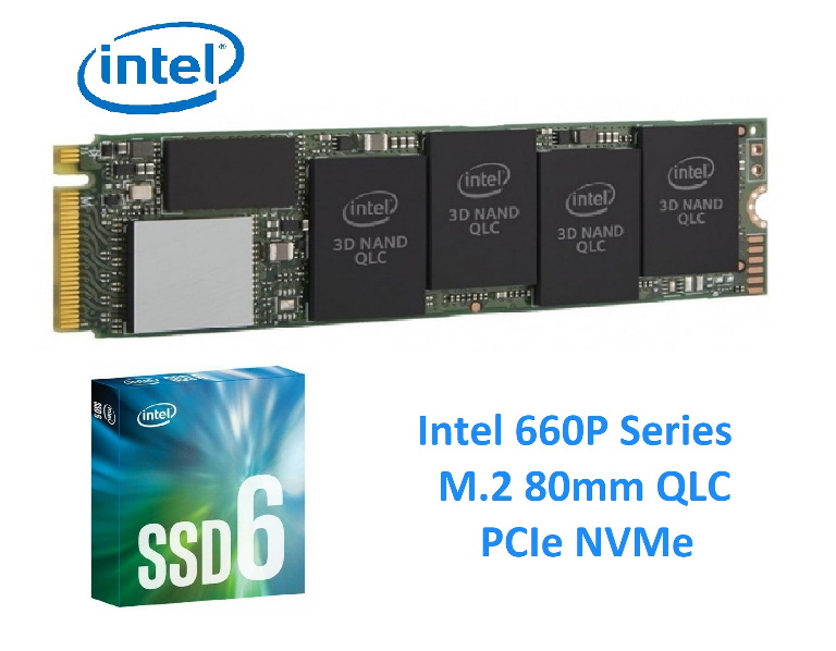 Intel 660P Series M.2 80mm 512GB SSD 3D2 QLC PCIe NVMe 1500R/100 Intel 660P Series M.2 80mm 512GB SSD 3D2 QLC PCIe NVMe 1500R/100
