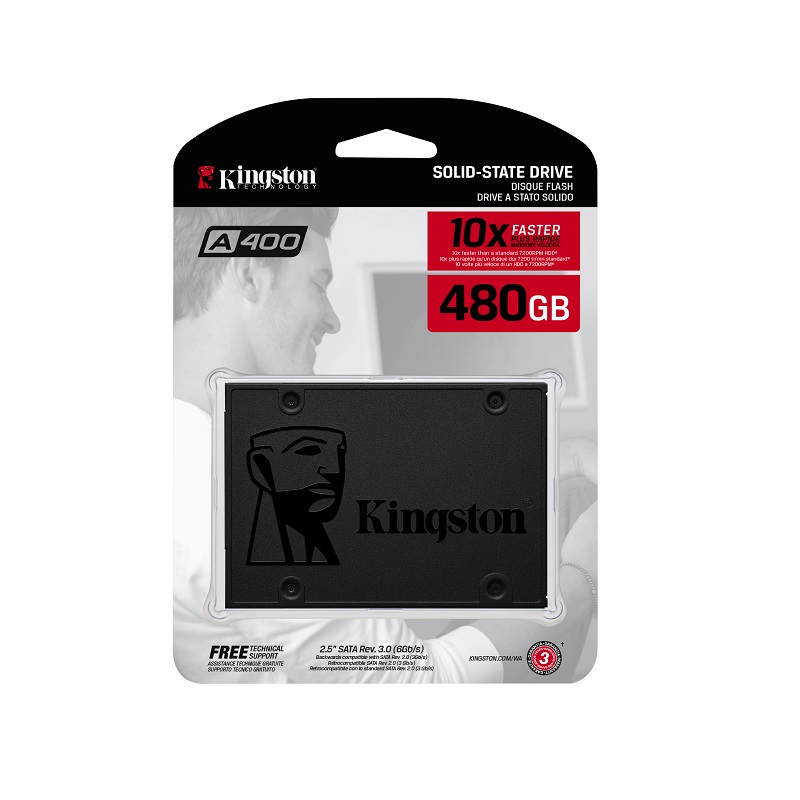 Kingston A400 480GB SSD - SATAIII 6Gb/s 540MB/s Read / 490MB/s W Kingston A400 480GB SSD - SATAIII 6Gb/s 540MB/s Read / 490MB/s W