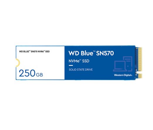Western Digital WD Blue SN570 250G NVMe SSD 3300MB/s 1200MB/s R/W 150TBW 190/210K IOPS M.2 2280 PCIe Gen 4 1.5mil hrs MTBF