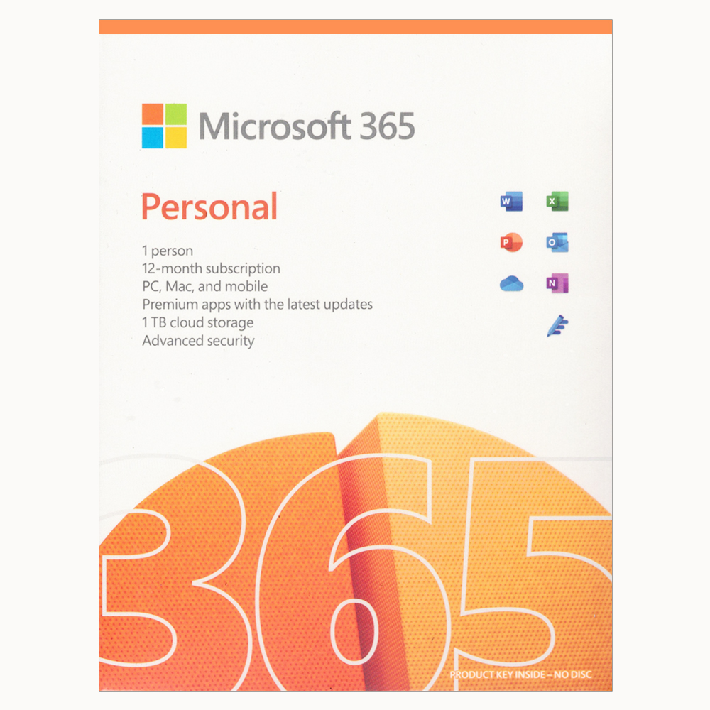 MICROSOFT Office 365 Personal - 1YR Subscription License - DM Medialess (1 User - 1 Lisc)