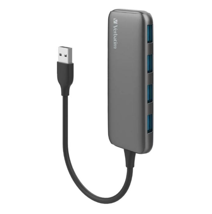 (image for) Verbatim USB 3.1 Gen 1 Hub, plug and play. SuperSpeed Transfer Rate up to 5Gbps, Backwards Compatible with USB 2.0 and 1.