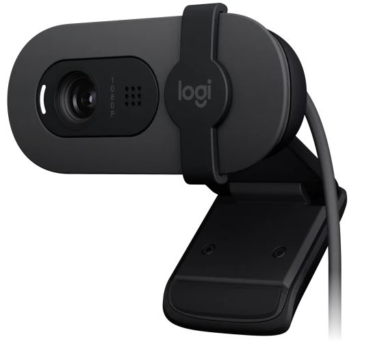 Logitech Brio 100 Full HD 1080p webcam with autolight balance integrated privacy shutter and builtin mic